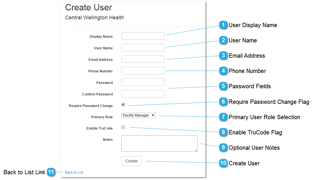 Create Facility User